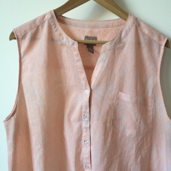 Chico’s Orange Tie Front Blouse Sleeveless - Picture 2 of 6